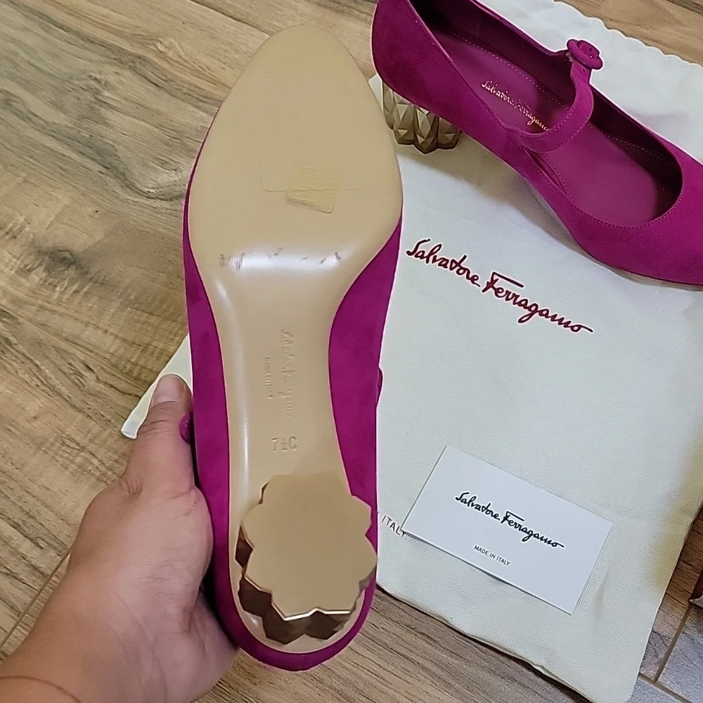 Salvatore Ferragamo Ortensia Mary Jane Pump, Pink, size US 7.5C - Picture 9 of 9